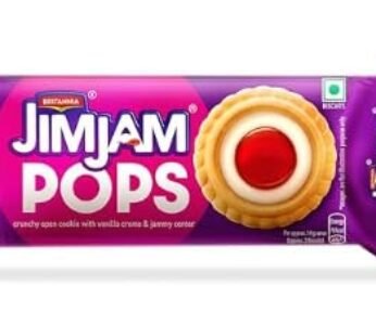 Britannia JimJam Pops – Crunchy Open Cookie with Vanilla crème and Jammy Center| 70 gm | A New Way to savour crème bisuits