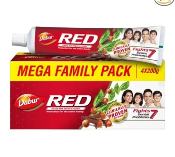 Dabur Red Toothpaste – 800g(200gx4) |Fluoride Free | Helps In Bad Breath Treatment, Cavity Protection, Plaque Removal | For Whole Mouth Health | Power Of 13 Potent Ayurvedic Herbs