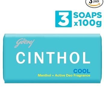 Cinthol Cool Bath Soap – 99.9% Germ Protection, 100g (Pack of 3)