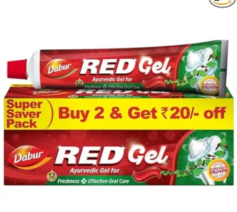 Dabur Red Gel Ayurvedic Toothpaste – 300g (150g x 2, Pack of 2) | Reduction in Bad Breath, Plaque & Gingivitis | Freshness with Protection | For Healthy Gums & Effective Dental Care